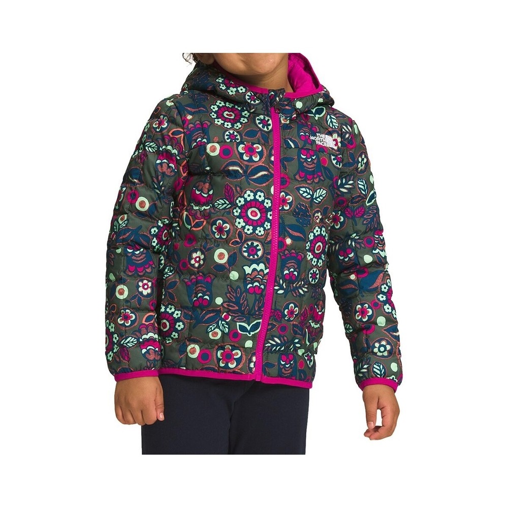 The North Face ThermoBall Eco Jacket Floral Owl Puffer Olive Pink 4T